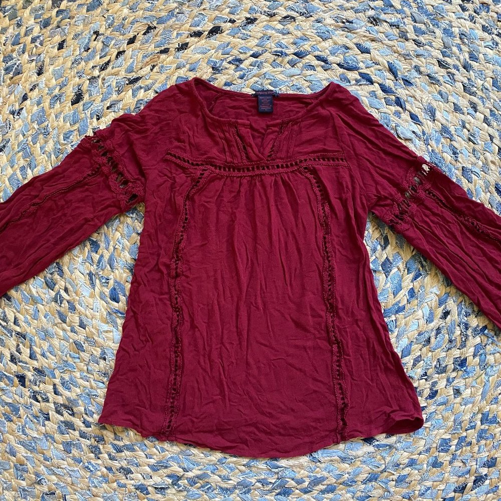 Boho flare-sleeve top